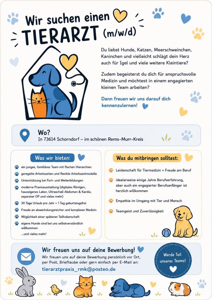 Wir suchen Tierarzt